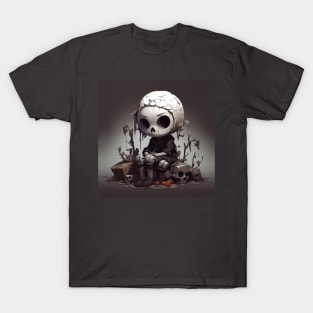Cute preppy skeleton sitting in despair T-Shirt